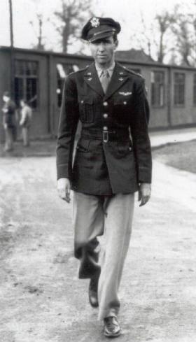 Hollywood star James Stewart at Tibenham air base. (Image MC 376/108, Norfolk Record Office.)