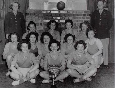 Second Air Division, US Eighth Air Force ladies basketball champions, 1945. (Digital archive reference MC 371/807)